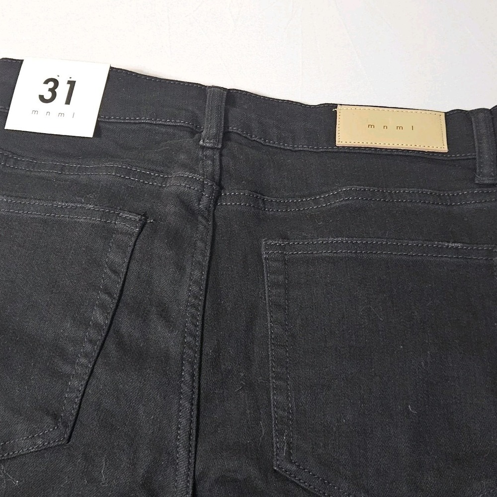NEW Mnml Jeans Mens 31 (31x33) Black Stretch Denim Paint Splatter Distressed - Picture 4 of 11